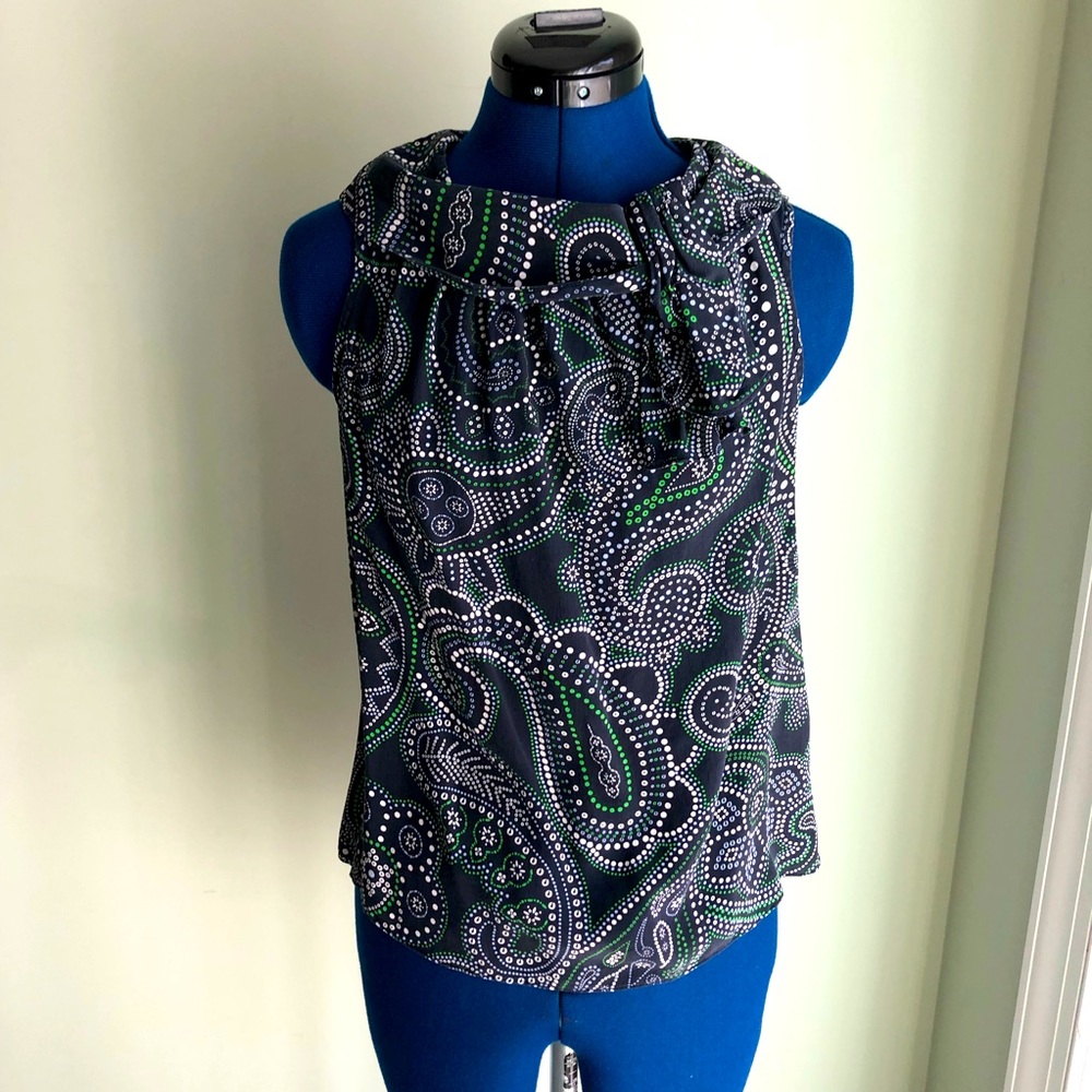 Talbots Sleeveless Blouse with elegant bow on neckline